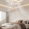81dFbSD2nCL._AC_SL1500_.jpg windphoto Flower Fandalier Ceiling Fan with Light, Modern Low Profile Small | 27 Inch Flush Mount, 3000-6000K Dimmable LED, Remote&App Control, Quiet DC Motor, for Bedroom, Living Room, Indoor, Black