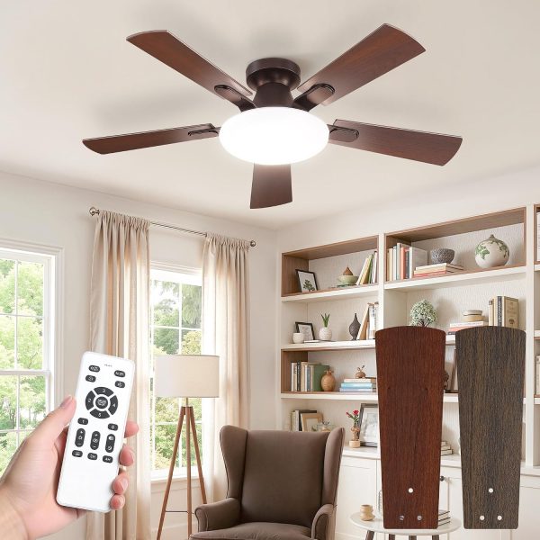 81dJO4ptqhL._AC_SL1500_.jpg windphoto 42 Inch Flush Mount Ceiling Fans with Lights, Remote & APP Control | Bright Light, 3CCT, Dimmable, Memory Function, Timer, Reversible Blade, Quiet DC Motor, Damp-Rated, Bedroom, Covered Patio