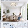 windphoto 24" Low Profile Ceiling Fans with Light and Remote, Fandelier Gold | Reversible Airflow, 3000-6000K Dimmable LED, 6 Speeds, DC Motor, Memory, Timer, Flush Mount, Bedroom, Living Room, Kitchen