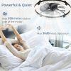 81dYfBgzFRL._AC_SL1500_.jpg windphoto 24" Ceiling Fans with Lights and Remote, Fandelier Black | 3CCT, 6 Speeds, Dimmable Low Profile, Flush Mount Ceiling Fan, Timer, Reversible, Memory, Bedroom, Living Room, Kitchen
