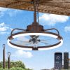 81daCF9hqNL._AC_SL1500_.jpg windphoto 20" Waterproof Brown Outdoor Ceiling Fan with Light for Gazebo | IP65 Wet Rated,APP Control,6-Speeds,3CCT Dimmable,Reverse DC Motor,Suitable for 10' x 12' Area,Plug In for Patio,Porch