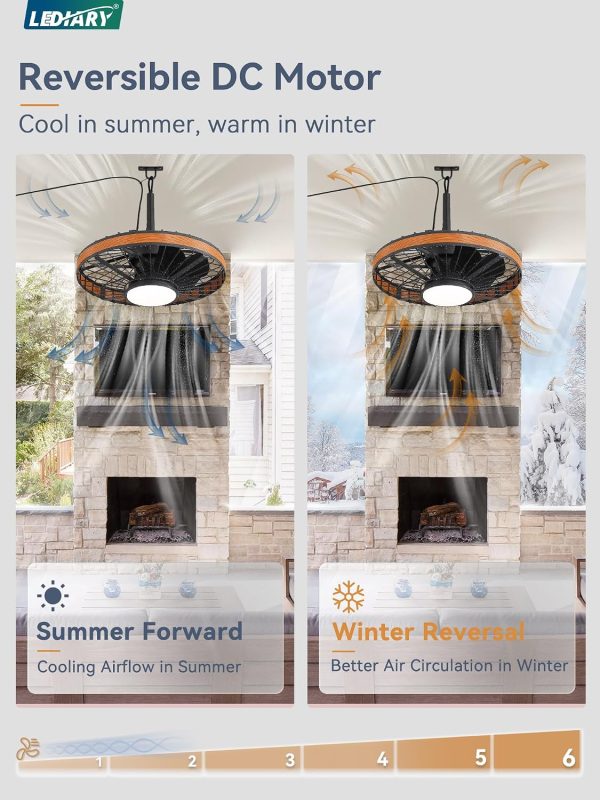 81eA5AMX5L._AC_SL1500_.jpg windphoto 20 Outdoor Ceiling Fans with Light,Gazebo Fan with Hanging Hook | IP65 Waterproof,Outdoor Fan, App Control, 3CCT, Dimmable,6 Speeds, Caged, Plug in, for Patio, Porch, Pergola,Canopy, Brown