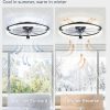 81eePknjx2L._AC_SL1500_.jpg Ceiling Fans with Lights 23 Inch Low Profile Fandelier with Remote Black | 6 Speeds, Reversible, Dimmable Flush Mount Fan Light, Modern Ceiling Fan with Lights for Bedroom Bladeless