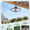 81fEBCc0FTL._AC_SL1500_.jpg windphoto 20" Waterproof Brown Outdoor Ceiling Fan with Light for Gazebo | IP65 Wet Rated,APP Control,6-Speeds,3CCT Dimmable,Reverse DC Motor,Suitable for 10' x 12' Area,Plug In for Patio,Porch