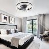 81fq3w-tMFL._AC_SL1500_.jpg windphoto 22" Ceiling Fans with Lights and Remote, Fandelier Black | 3CCT, 6 Speeds, Dimmable Low Profile, Flush Mount Ceiling Fan, Timer, Reversible, Memory, Bedroom, Living Room, Kitchen