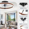 81g4fGQwcTL._AC_SL1500_.jpg windphoto 20'' Modern Low Profile Ceiling Fans with Lights and Remote, Walnut | 3000-6000K Dimmable LED, 6 Wind Speeds, Quiet Reversible DC Motor, Small Flush Mount Fandelier for Bedroom, Living Room