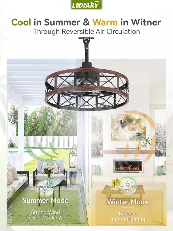 81gYoy6KqML._AC_SL1500_.jpg windphoto 22" Outdoor Ceiling Fan No Light, Wet Rated Gazebo Fan | IP65 Waterproof, Plug in Outdoor Fan, 4Timer, 6-Speed Reversible Motor, with Hanging Hook, Caged, for Patio, Porch, Pergola