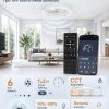windphoto 24" Low Profile Ceiling Fans with Lights, Remote/APP Control, White | Wider Airflow, Stepless Dimmable LED, Quiet Reversible DC Motor, 6 Speeds, 3CCT, Timer, Bedroom, Living Room, Kitchen