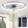 81hsM7DVGvL._AC_SL1500_.jpg Ceiling Fans with Lights 23 Inch Low Profile Fandelier with Remote Grey | 6 Speeds, Reversible, Dimmable Flush Mount Fan Light, Modern Ceiling Fan with Lights for Bedroom Bladeless