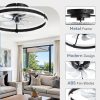 81htzkwtX5L._AC_SL1500_.jpg windphoto Ceiling Fans with Lights and Remote, 20'' Low Profile Ceiling Fan with Light, 3000-6000K Dimmable Fandelier Ceiling Fans, Modern Flush Mount Fan Light for Bedroom with 6 Wind Speeds- Black | 3000-6000K Dimmable LED, 6 Wind Speeds, Quiet Reversible DC Motor, Small Flush Mount Fandelier for Bedroom, Living Room