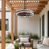 81iRkRUWgML._AC_SL1500_.jpg windphoto 20" Outdoor Ceiling Fans with Light, IP65 Waterproof Gazebo Fan | Outdoor Fan with Hanging Hook, Remote & App Control, 3CCT Dimmable,Timer, Caged Plug in Ceiling Fan for Patio, Porch, Pergola