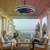 81idPhpazpL._AC_SL1500_.jpg windphoto 24 Outdoor RGB Ceiling Fans with Light, IP65 Waterproof Gazebo Fan | Outdoor Fan with Hanging Hook, App Control, 3CCT Dimming & RGB Color, Caged Plug in Ceiling Fan for Patio, Porch, Pergola