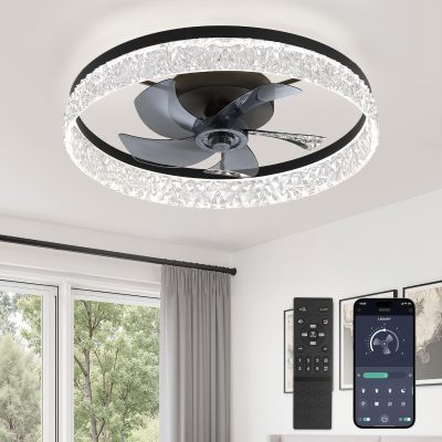 81ies9HyrmL._AC_SL1500_.jpg windphoto 22" Low Profile Ceiling Fans with Lights, APP & Remote, Black | Flush Mount, Fandelier, 3000K-6000K, Dimmable LED, for Bedroom