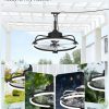 81jVdCM91L._AC_SL1500_.jpg windphoto 20" Waterproof Black Outdoor Ceiling Fan with Light for Gazebo | IP65 Wet Rated,APP Control,6-Speeds,3CCT Dimmable,Reverse DC Motor,Suitable for 10' x 12' Area,Plug In for Patio,Porch