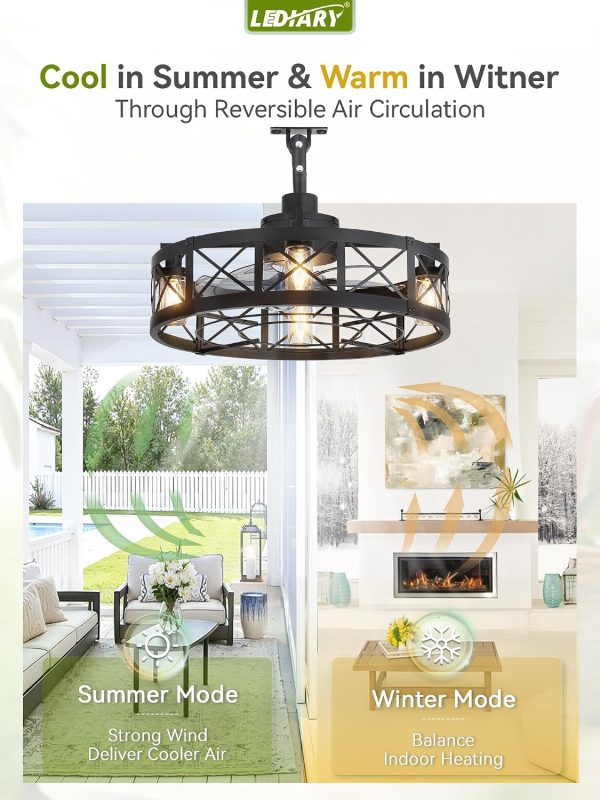 81jiQvEU9rL._AC_SL1500_.jpg windphoto 22" Outdoor Ceiling Fan with Lights for Patio,Waterproof Gazebo Fan | Plug in Outdoor Fan with Remote Control,4Timer, 6-Speed Reversible Motor, Hanging Caged Ceiling Fan for Porch, Pergola,Canopy