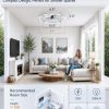 windphoto 24" Low Profile Ceiling Fans with Lights, Remote/APP Control, Grey | Wider Airflow, Stepless Dimmable LED, Quiet Reversible DC Motor, 6 Speeds, 3CCT, Timer, Bedroom, Living Room, Kitchen