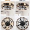 81kBirbvK1L._AC_SL1500_.jpg windphoto 20" Caged Ceiling Fan with Light, Flush Mount Fandalier with Remote | Low Profile, Farmhouse Small, Bladeless Industrial, Quiet DC Motor, App Control for Bedroom, Kitchen, Dining Room, Walnut