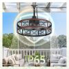 81kSiGAmw5L._AC_SL1500_.jpg windphoto 22" Outdoor Ceiling Fan No Light, Wet Rated Gazebo Fan | IP65 Waterproof, Plug in Outdoor Fan, 4Timer, 6-Speed Reversible Motor, with Hanging Hook, Caged, for Patio, Porch, Pergola