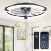 81kWBRkvL._AC_SL1500_.jpg Ceiling Fans with Lights 23 Inch Low Profile Fandelier with Remote Black | 6 Speeds, Reversible, Dimmable Flush Mount Fan Light, Modern Ceiling Fan with Lights for Bedroom Bladeless