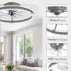 windphoto Ceiling Fans with Lights and Remote, 20'' Low Profile Ceiling Fan with Light, 3000-6000K Dimmable Fandelier Ceiling Fans, Modern Flush Mount Fan Light for Bedroom with 6 Wind Speeds-Sandy Gray | 3000-6000K Dimmable LED, 6 Wind Speeds, Quiet Reversible DC Motor, Small Flush Mount Fandelier for Bedroom, Living Room