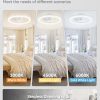 windphoto 20" Ceiling Fans with Lights and Remote for Bedroom, White | Low Profile Fan Light, 3000K-6000K Stepless Dimmable Fandelier, 6 Speed, Reversible DC Motor, APP & Remote Control, Low Noice