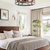 windphoto Caged Ceiling Fan with Light and Remote, Small Low Profile Ceiling Fans with Lights, 6 Speed and Reversible Farmhouse Flush Mount Ceiling Fan for Bedroom, Kitchen, Living room