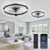 81lOBAFy5L._AC_SL1500_.jpg windphoto 2 Pack 20" Modern Ceiling Fans with Lights and Remote, Black | Fandelier, Dimmable Low Profile, Flush Mount, Stepless Color Temperature Change, 6 Speeds, Bedroom, Living Room, Kitchen