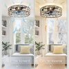 81mEWdRAJ-L._AC_SL1500_.jpg windphoto 23" Caged Ceiling Fan with Light, Flush Mount Fandalier with Remote | Low Profile, Farmhouse Large, Bladeless Industrial, Quiet DC Motor, App Control for Bedroom, Kitchen, Dining Room, Walnut