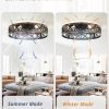 81mGXzsbcML._AC_SL1500_.jpg windphoto 23" Caged Farmhouse Ceiling Fan with Light, Flush Mount, Black Gold | Remote&APP Control, Large Low Profile, Rustic Fandaliers, Industrial Bladeless Enclosed, Powerful Motor for Bedroom, Kitchen