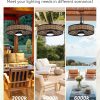 windphoto 20" Light Brown IP65 Waterproof Outdoor Ceiling Fan with Light | No Assembling,Remote&APP Control,3CCT Dimmable,6-Speeds,Boho Rattan, for Gazebo,Patio,Porch
