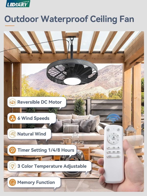 81mk2-2dEuL._AC_SL1500_.jpg windphoto 20 Outdoor Ceiling Fans with Light,Gazebo Fan with Hanging Hook | IP65 Waterproof,Outdoor Fan, App Control, 3CCT, Dimmable,6 Speeds, Caged, Plug in, for Patio, Porch, Pergola,Canopy, Gray