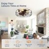81oUbB4sNUL._AC_SL1500_.jpg windphoto 20" Caged Farmhouse Ceiling Fans with Lights and Remote/App, Black | Flush Mount Bladeless Low Profile, Fandalier Small Rustic, Industrial Enclosed, Quiet & Powerful for Bedroom, Kitchen, Indoor
