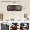 windphoto 20" Caged Farmhouse Ceiling Fan and Light with Remote, Black | Flush Mount, Bladeless Enclosed Fandelier, 6 Speed, Quiet Powerful DC, Rustic,Vintage, Rustic, Small, Bedroom, Kitchen