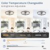 81q-EjIewnL._AC_SL1500_.jpg windphoto 2 Pack 20" Modern Ceiling Fans with Lights and Remote, Brown | Fandelier, Dimmable Low Profile, Flush Mount, Stepless Color Temperature Change, 6 Speeds, Bedroom, Living Room, Kitchen
