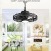 windphoto 20" Black IP65 Waterproof Outdoor Ceiling Fan with Light for Patios | APP&Remote Control,6-Speeds,3CCT Dimmable,Reverse DC Motor, Suitable for 10' x 12' Area,for Gazebo,Porch