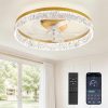 81q5toabC6L._AC_SL1500_.jpg windphoto 22" Ceiling Fans with Lights and Remote, Fandelier Gold | 3CCT, 6 Speeds, Dimmable Low Profile, Flush Mount Ceiling Fan, Timer, Reversible, Memory, Bedroom, Living Room, Kitchen