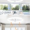 81qBEKURqL._AC_SL1500_.jpg windphoto 2 Pack 20" Ceiling Fans with Lights, Fandelier for Bedroom | Flush Mount Fan Light, Stepless Dimmable, App/Remote Control, 3 CCT Led, 6 Speeds, Quiet Reversible DC Motor, White