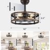81qHazWrNQL._AC_SL1500_.jpg windphoto 18 inch Caged Fandelier Ceiling Fan Light with Remote, Black Gold | 6 Speed Adjustable,Timing, Quiet & Powerful DC, Small, Farmhouse, Industrial, Enclosed, Bladeless, Bedroom, Kitchen, Downrod