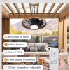 81qOBJiHy1L._AC_SL1500_.jpg windphoto 20 Outdoor Ceiling Fans with Light,Gazebo Fan with Hanging Hook | IP65 Waterproof,Outdoor Fan, App Control, 3CCT, Dimmable,6 Speeds, Caged, Plug in, for Patio, Porch, Pergola,Canopy, Brown