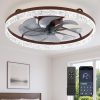 windphoto 24" Low Profile Ceiling Fans with Light and Remote, Fandelier Browm | Reversible Airflow, 3000-6000K Dimmable LED, 6 Speeds, DC Motor, Memory, Timer, Flush Mount, Bedroom, Living Room, Kitchen