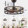 81rIFRcUp2L._AC_SL1500_.jpg windphoto 22 inch Caged Fandelier Ceiling Fan Light with Remote, Black Gold | 6 Speed Adjustable,Timing, Quiet & Powerful DC, Large, Farmhouse, Industrial, Enclosed, Bladeless, Bedroom, Kitchen, Downrod