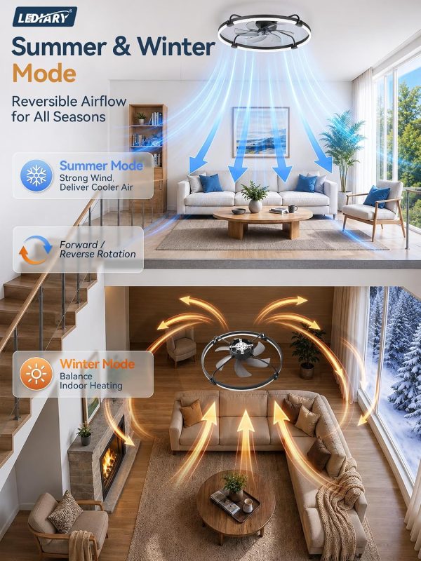 windphoto 30" Low Profile Ceiling Fans with Lights, Remote/APP Control, Black | Wider Airflow, Stepless Dimmable LED, Quiet Reversible DC Motor, 6 Speeds, 3CCT, Timer, Bedroom, Living Room, Kitchen