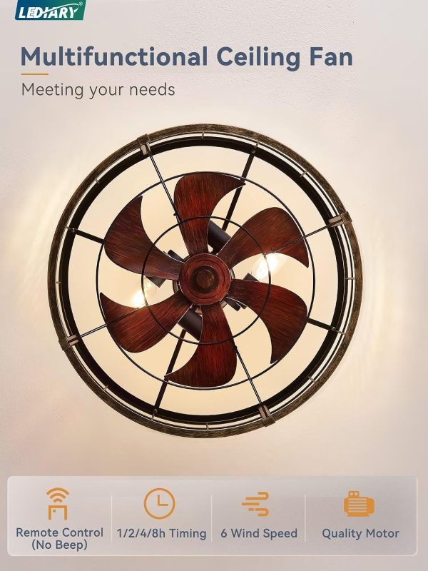 81rwBsdwa4L._AC_SL1500_.jpg windphoto 22 inch Caged Fandelier Ceiling Fan Light with Remote, Black Gold | 6 Speed Adjustable,Timing, Quiet & Powerful DC, Large, Farmhouse, Industrial, Enclosed, Bladeless, Bedroom, Kitchen, Downrod