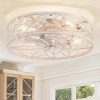 81rwwhvrjZL._AC_SL1500_.jpg windphoto 20" Caged Ceiling Fan with Light, Flush Mount Fandalier with Remote | Low Profile, Farmhouse Small, Bladeless Industrial, Quiet DC Motor, App Control for Bedroom, Kitchen, Dining Room, White Gold