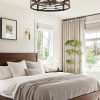 windphoto 20" Walnut Caged Low Profile Ceiling Fan with Light and Remote | Flush Mount, Bladeless Enclosed Fandelier, 6 Speed, Quiet Powerful DC, Rustic,Farmhouse, Small, Bedroom, Kitchen, Indoor