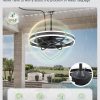 windphoto 24" Outdoor Ceiling Fans with Light, IP65 Waterproof Gazebo Fan | Outdoor Fan with Hanging Hook, Remote & App Control, 3CCT Dimmable,Timer, Caged Plug in Ceiling Fan for Patio, Porch, Pergola