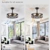 81t5e8DYcRL._AC_SL1500_.jpg windphoto 18 inch Caged Fandelier Ceiling Fan Light with Remote, Black Gold | 6 Speed Adjustable,Timing, Quiet & Powerful DC, Small, Farmhouse, Industrial, Enclosed, Bladeless, Bedroom, Kitchen, Downrod