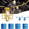 windphoto Construction String Lights 10 Bulbs Incl, 100W 10500LM 100Ft Construction Lights with 10 Medium Base Sockets, Linkable Temporary Lighting, Weatherproof Commercial-Grade Work Lights - UL Listed