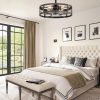 81tvusFhzpL._AC_SL1500_.jpg windphoto 20 inch Fandelier Caged Ceiling Fan with Light, Black Gold | 6 Speed Adjustable,Timing, Quiet & Powerful DC, Small, Farmhouse, Industrial, Enclosed, Bladeless, Bedroom, Kitchen, Downrod