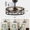81u845Hc30L._AC_SL1500_.jpg windphoto 20 inch Fandelier Caged Ceiling Fan with Light, Black Gold | 6 Speed Adjustable,Timing, Quiet & Powerful DC, Small, Farmhouse, Industrial, Enclosed, Bladeless, Bedroom, Kitchen, Downrod